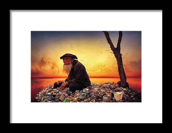 Figurative Framed Print featuring the digital art Sunset In Garbage Land 48 by Craig Boehman