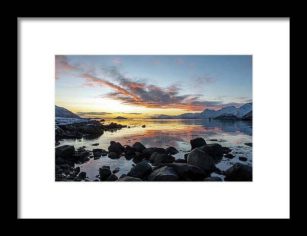  Lofoten Framed Print featuring the photograph Sunset in Lofoten 2 by Dubi Roman