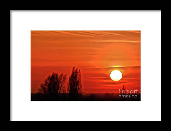 Sunset Framed Print featuring the photograph Sunset in Manchester by Pics By Tony