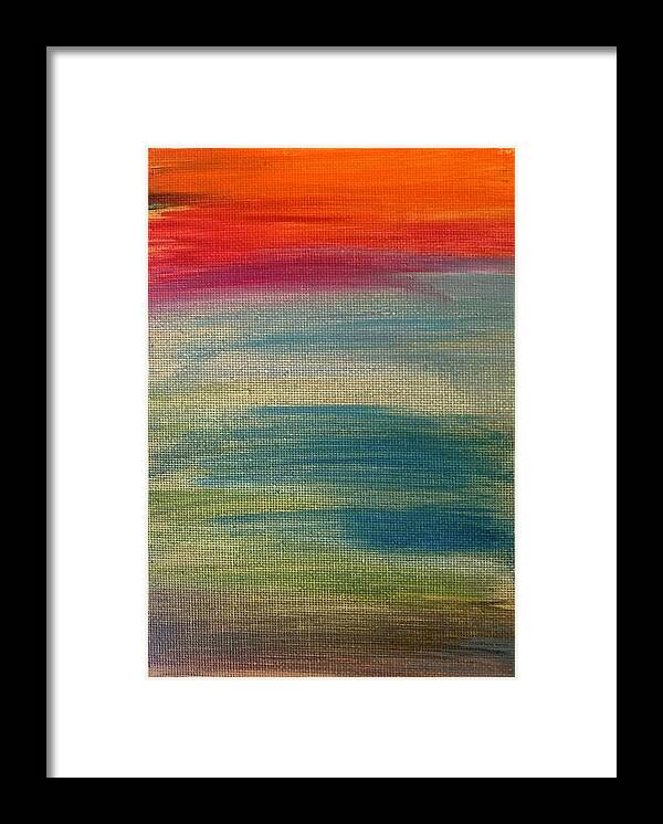 Oil Framed Print featuring the painting Sunset by Lisa White