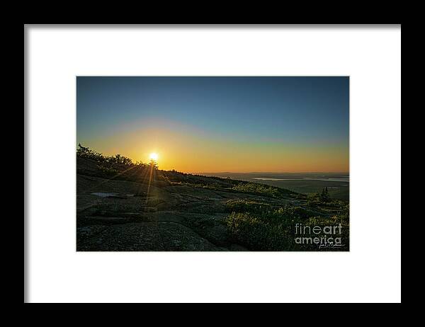 Cadillac Framed Print featuring the photograph Sunset on Cadillac Mountain - Acadia National Park by Jan Mulherin