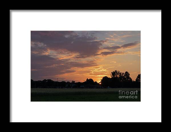 Sunset Framed Print featuring the photograph Sunset at the edge of the forest 1 by Adriana Mueller