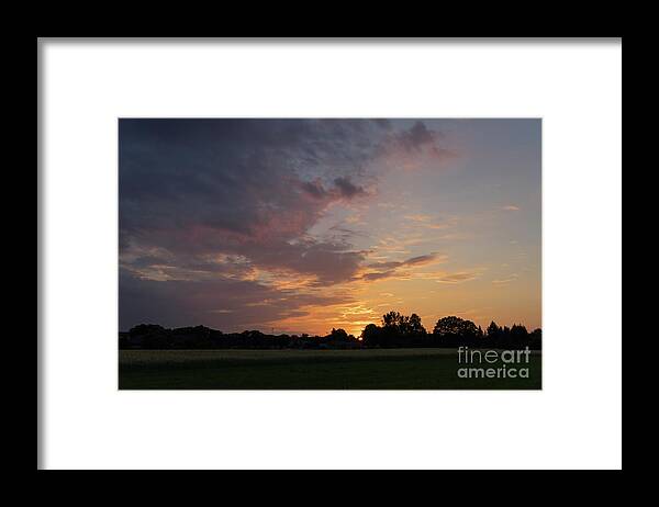 Sunset Framed Print featuring the photograph Sunset at the edge of the forest 2 by Adriana Mueller