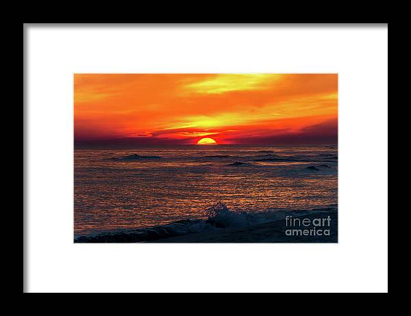 Sun Framed Print featuring the photograph Sunset on the Horizon, Perdido Key, Florida by Beachtown Views