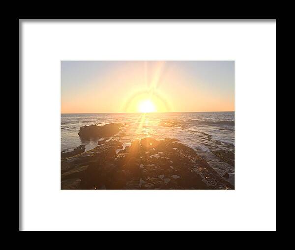 Sunset Framed Print featuring the photograph Sunset on the Pacific #1 by Lisa White