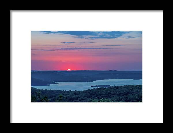 Missouri Framed Print featuring the photograph Sunset Over Table Rock Lake by Allin Sorenson