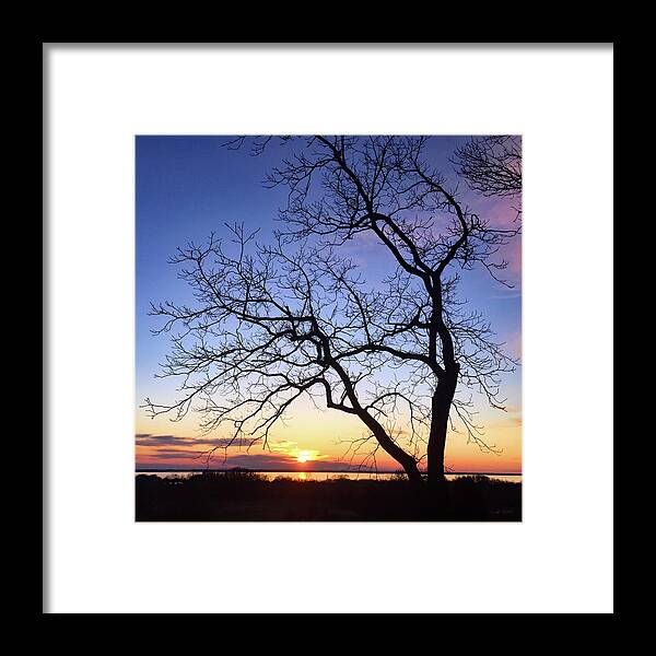 Autumn Framed Print featuring the photograph Sunset Over the Bay by David T Wilkinson