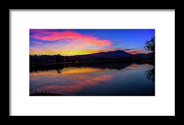 Sunset Framed Print featuring the photograph Sunset Panorama of Mt. Tam and Richardson Bay by Brian Tada