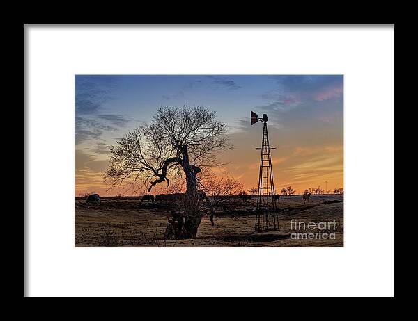 Destruction Framed Print featuring the photograph Sunset Roadside Scene in Oklahoma by Richard Smith