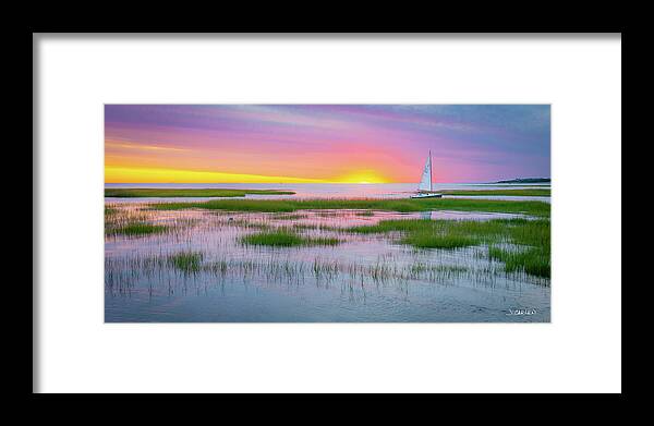 Cape Cod Framed Print featuring the photograph Sunset Sail by Jim Carlen