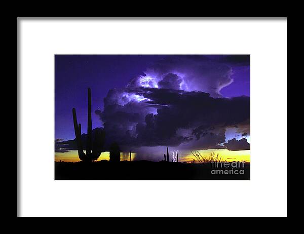 Sunset Framed Print featuring the photograph Sunset, Storm, And Stars by Douglas Taylor
