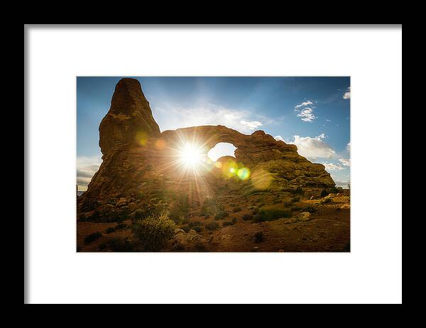 Sunset Framed Print featuring the photograph Sunset Through Turret Arch by Owen Weber