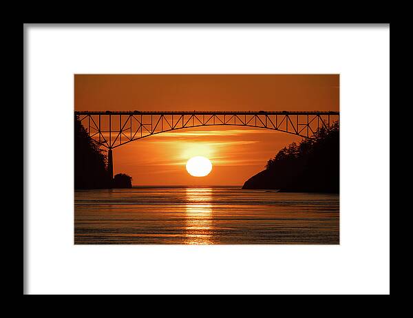 Sunset Framed Print featuring the photograph Sunset Under Bridge by Gary Skiff