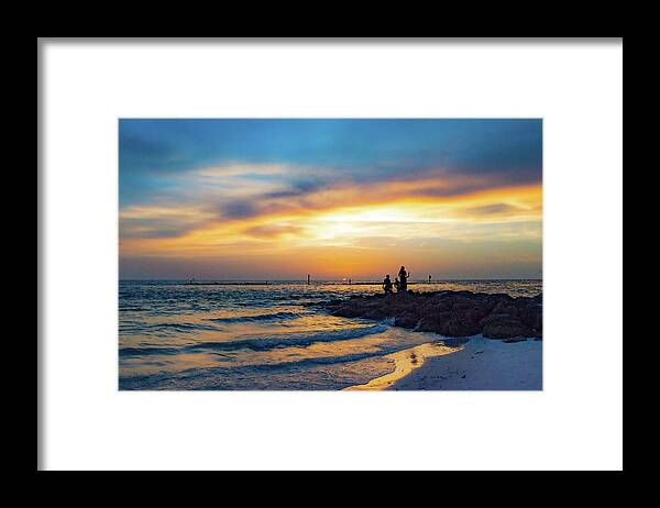Sunset Framed Print featuring the photograph Sunset's Fiery Kiss by Debra Kewley