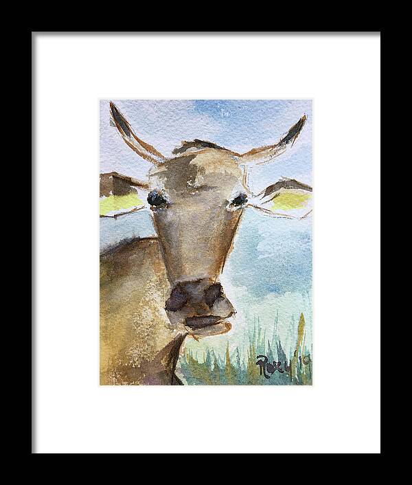 Cow Framed Print featuring the painting Sunshine by Roxy Rich