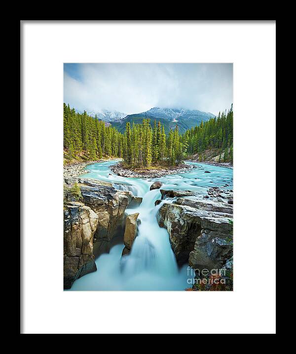 Sunwapta Falls Framed Print featuring the photograph Sunwapta falls, Jasper National Park, Alberta, Canada by Neale And Judith Clark