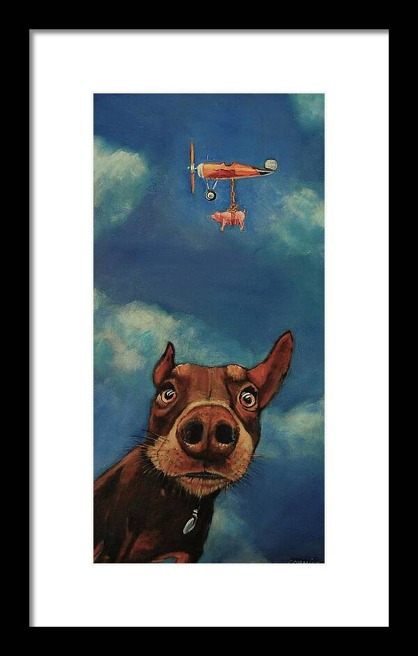 Dog Framed Print featuring the painting Sup? by Jean Cormier