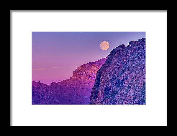 Glacier National Park Framed Print featuring the photograph Super Moon at Logan Pass by Adam Mateo Fierro