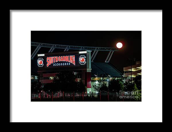 2020 Framed Print featuring the photograph Super Moon at Williams-Brice by Charles Hite