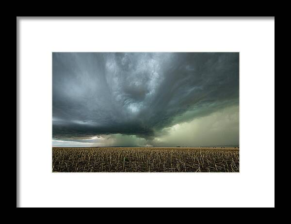 Mesocyclone Framed Print featuring the photograph Supercell Storm by Wesley Aston