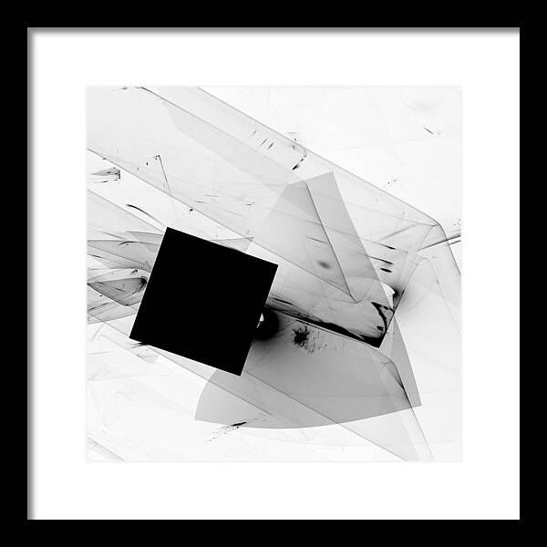 Abstract Expressionism Framed Print featuring the digital art Suprematic Square /Abstract Illustration by Aleksandrs Drozdovs