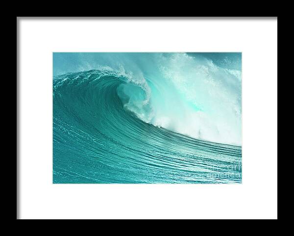 Waves Framed Print featuring the photograph Surf wave curl pipe, Algarve, Portugal by Neale And Judith Clark