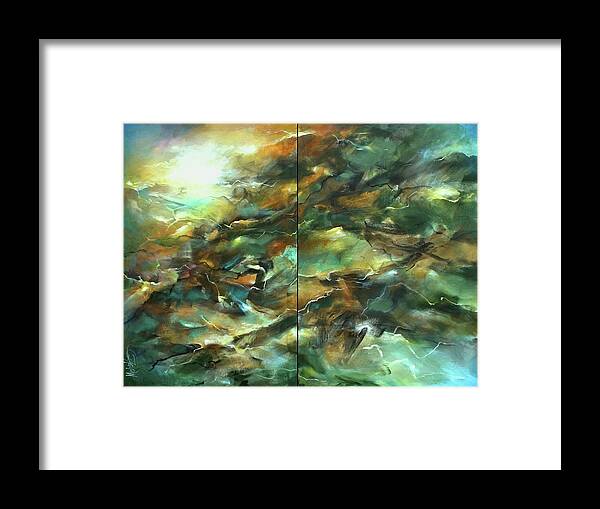 Abstract Framed Print featuring the painting Surface 1 by Michael Lang