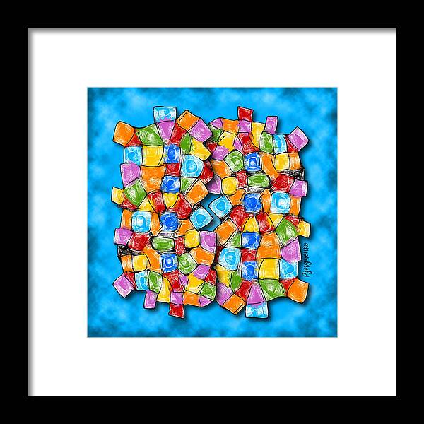 Multicolor Surface Framed Print featuring the digital art Surface #12 by Ljev Rjadcenko