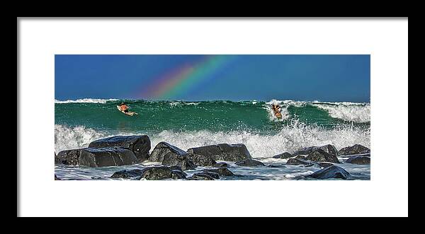 Australian Beaches Framed Print featuring the photograph Surfing Moments by Az Jackson