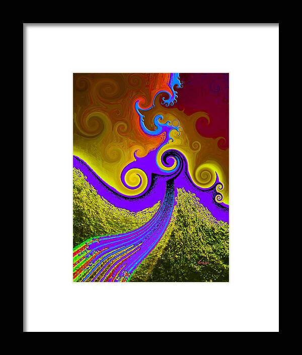 Surfing The Dragon Framed Print featuring the digital art Surfing Reality by Carl Hunter