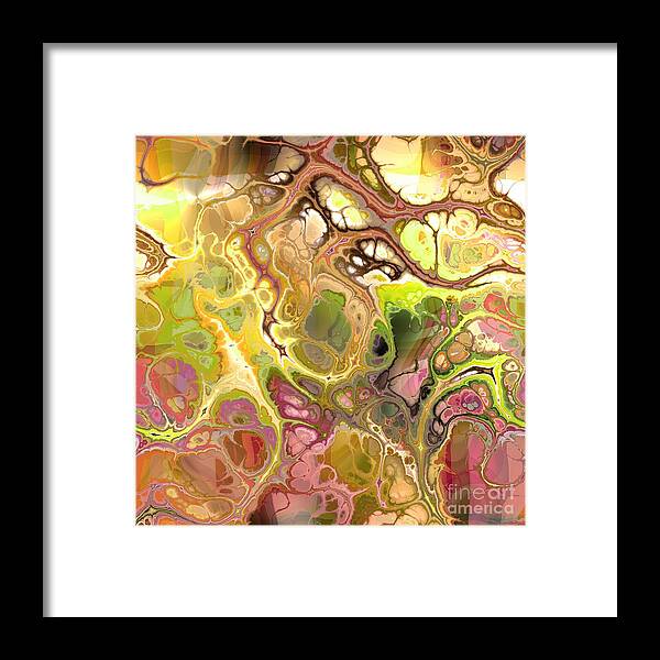 Colorful Framed Print featuring the digital art Suroto - Funky Artistic Colorful Abstract Marble Fluid Digital Art by Sambel Pedes