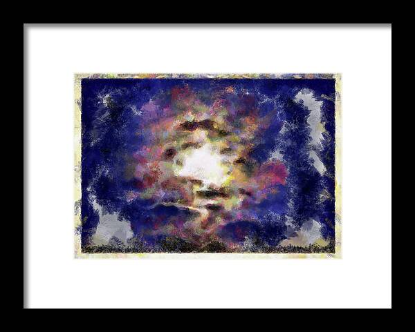 Moon Framed Print featuring the mixed media Surreal Moonscape by Christopher Reed