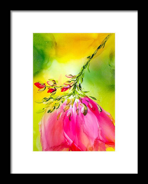 Flower Framed Print featuring the painting Suspended Bloom No.2 by Kimberly Deene Langlois