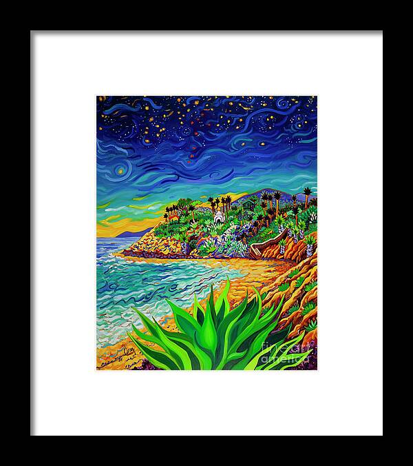Swami's Surf Spot Framed Print featuring the painting Swami Mike by Cathy Carey