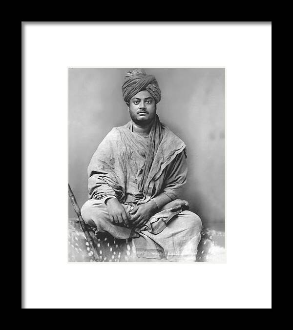 Swami Framed Print featuring the photograph Swami Vivekananda as a Mendicant or Wandering Sadhu by Unknown Photographer