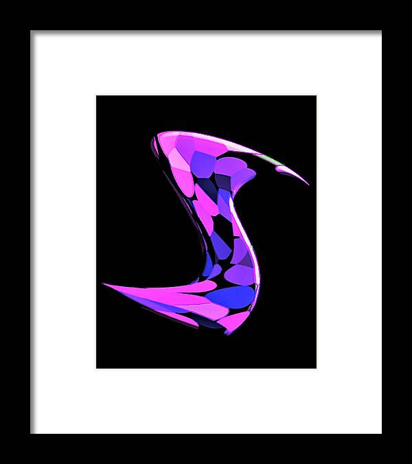 Abstract Framed Print featuring the digital art Swan Abstract by Ronald Mills