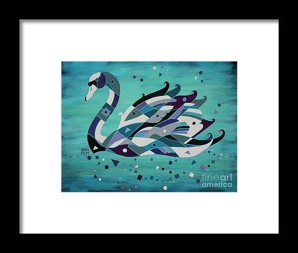 Swan Art Framed Print featuring the painting Swan - Infused with Grace by Barbara Rush