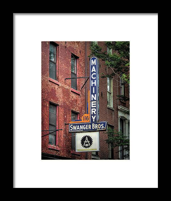 Vintage Framed Print featuring the photograph Swanger Brothers Vintage Sign Philadelphia by Kristia Adams