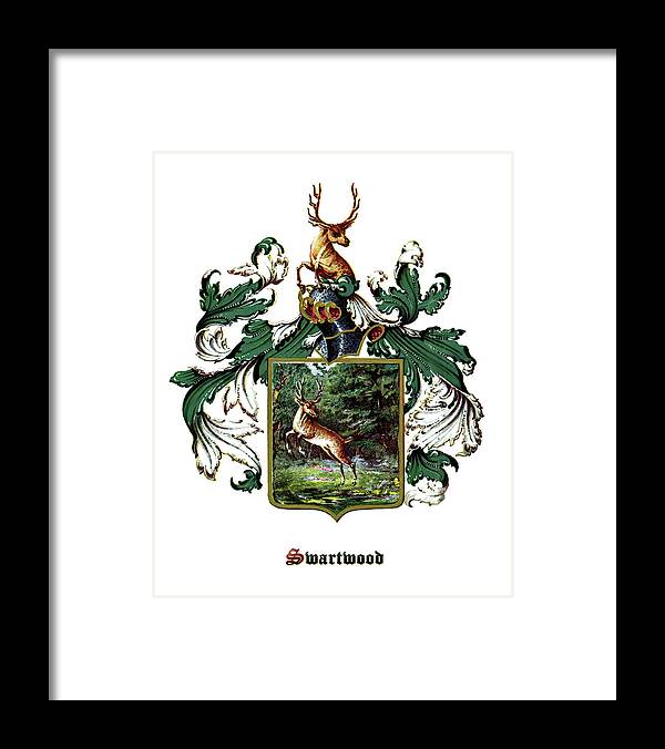 Swartwood Framed Print featuring the photograph Swartwood Family Coat of Arms by Bill Swartwout