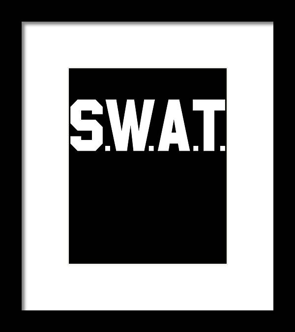 Funny Framed Print featuring the digital art SWAT Team by Flippin Sweet Gear