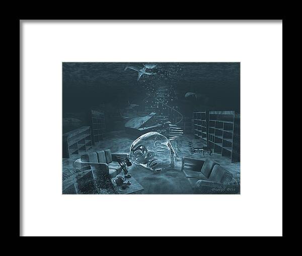 Underwater Landscape Water Framed Print featuring the digital art Sweet Hideout of Denial by George Grie