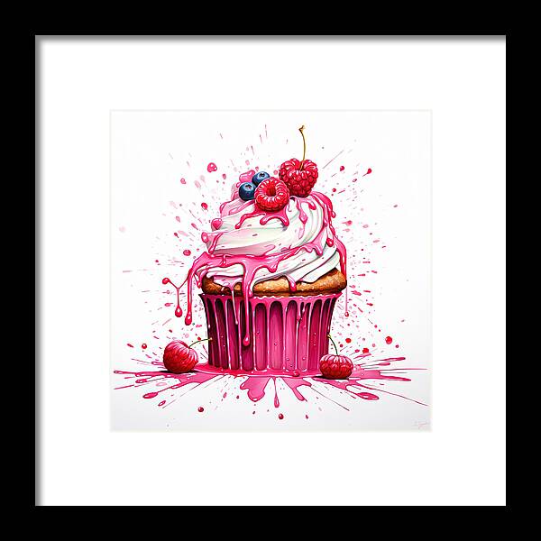 Cupcakes Framed Print featuring the digital art Sweet Indulgence by Lourry Legarde