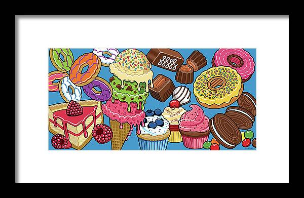 Pop Art Framed Print featuring the digital art Sweet Tooth Wide Format by Ron Magnes
