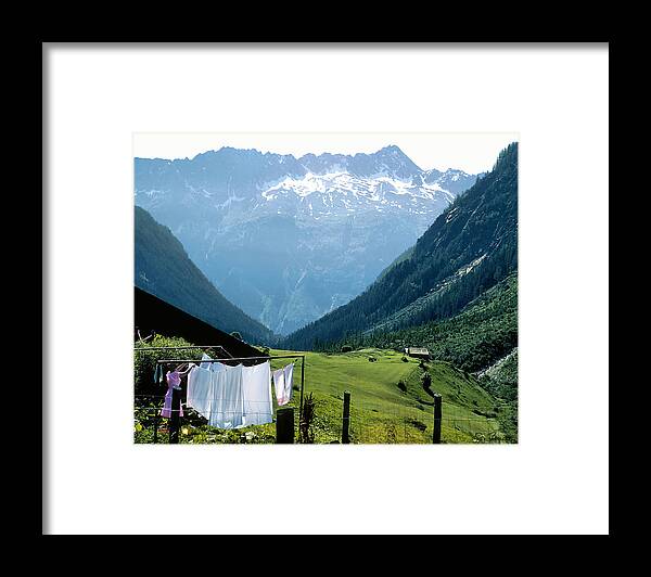 Laundry Framed Print featuring the photograph Swiss Laundry by Joe Bonita