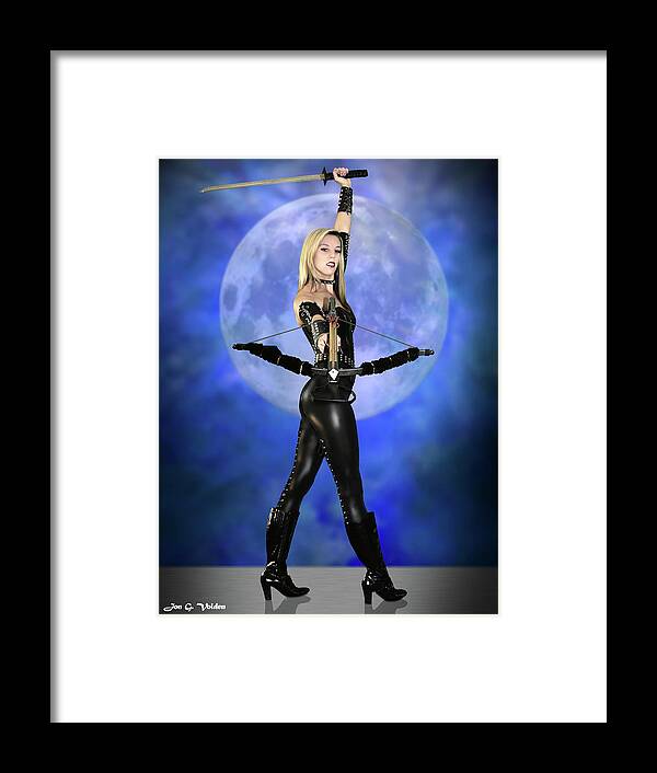 Sword Framed Print featuring the photograph Sword Crossbow Blue Moon by Jon Volden