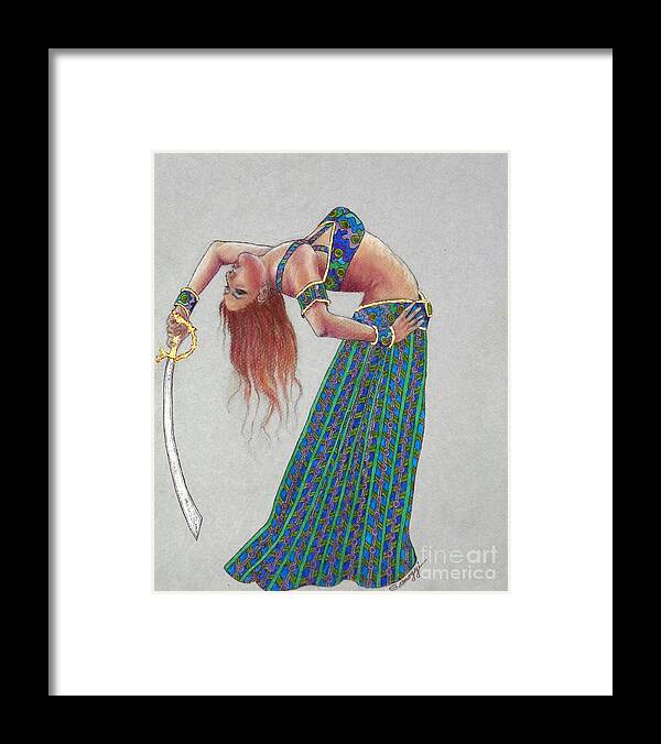 Sword Framed Print featuring the mixed media Sword Play by Jayne Somogy