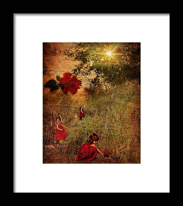  Framed Print featuring the photograph Sydney and the Red Flower by Shara Abel