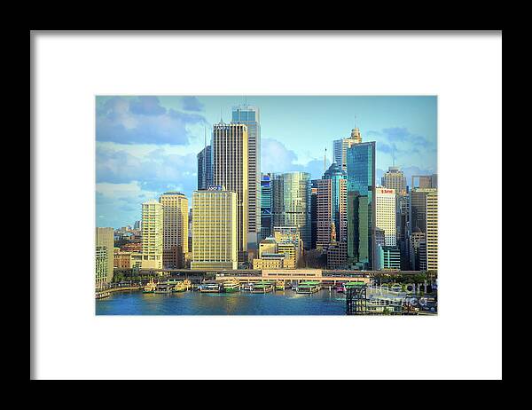 Cityscape Framed Print featuring the photograph Sydney Australia Cityscape by Diana Mary Sharpton