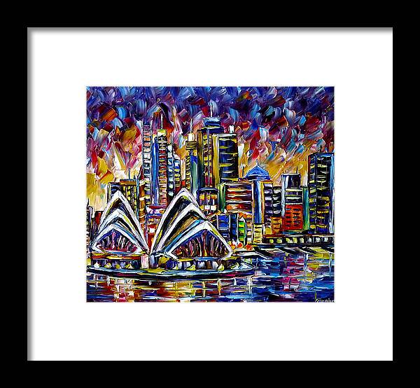 Sydney Opera House Framed Print featuring the painting Sydney by Mirek Kuzniar