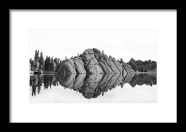 Sylvan Lake Reflections Framed Print featuring the photograph Sylvan Lake Reflections Black And White by Dan Sproul
